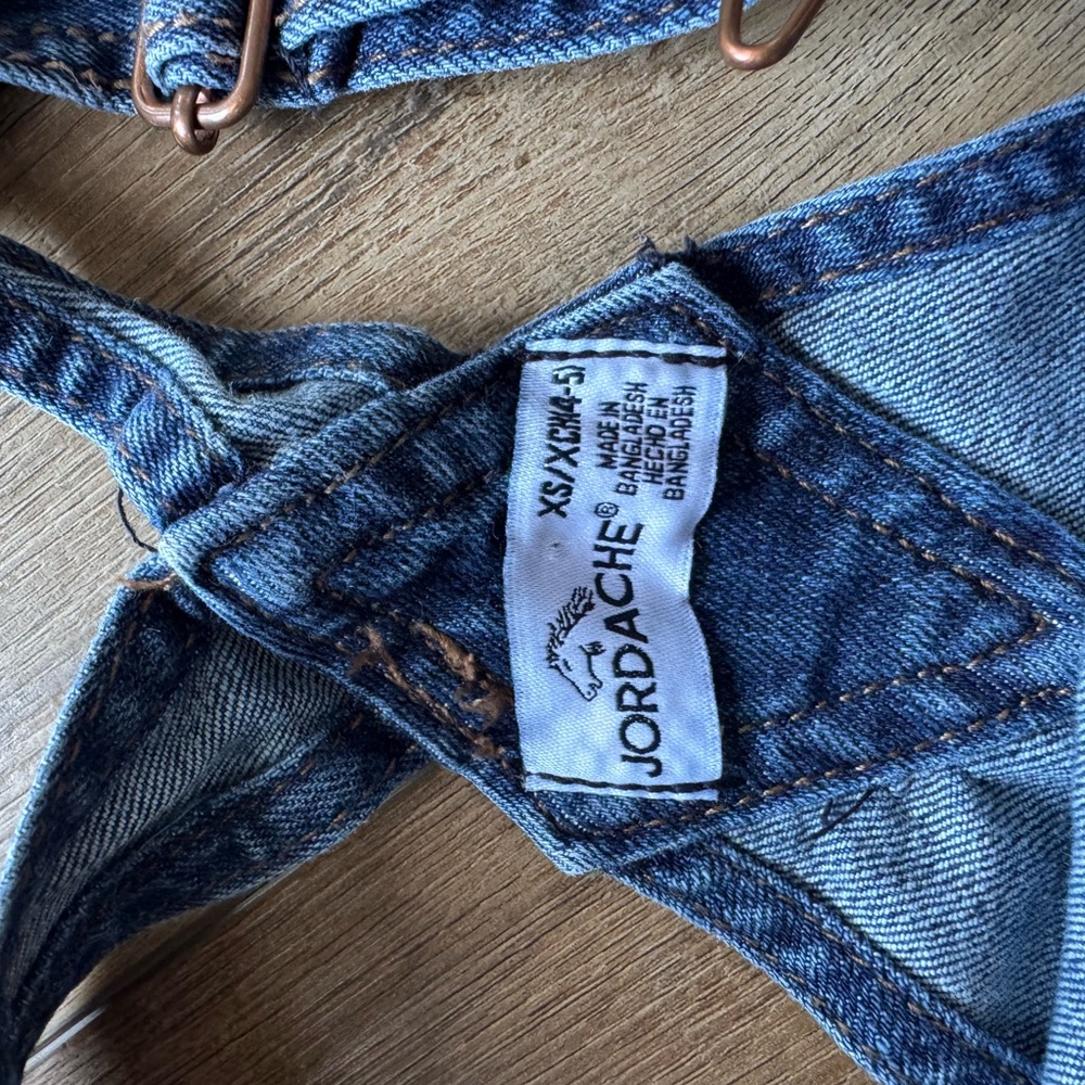 Jordache Blue Kids’ Denim Short Overalls with Copper Hardware | EUC |4-5 |cotton - Picture 3 of 6